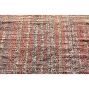 Tapis turc Vintage rustique 2.9x7.7 pieds Boho rouge bleu Patchwork Design grande surface Rectangle en laine pour couloir chevet Latex - Product Image 5