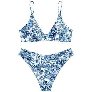 Conjunto de Bikini ligero y transpirable para mujer, Top antiarrugas, cómodo, a la moda, precio razonable, técnicas teñidas lisas - Product Image 2