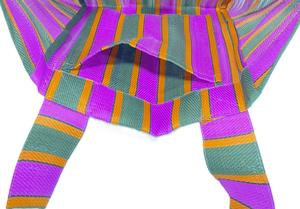 Sacs fourre-tout cosmétiques de plage en nylon recyclé personnalisés écologiques Pochettes à provisions tissées à rayures à la mode avec fermeture éclair réutilisable - Product Image 2