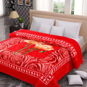 European Style 2-Ply Mink Raschel <b>Blanket</b> Soft and Warm Floral Design Knitted 5kg <b>Heavy</b> Solid Character for Autumn Winter - Product Image 4