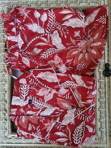 Ensemble short à fleurs en coton imprimé à la main imprimé indien Style décontracté haut à manches longues longueur au genou avec décoration de boutons - Product Image 2