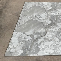 Carreaux de sol et de mur en porcelaine Stonella, design moderne, taille 60x120 cm, aspect marbre gris, carreaux de mur en marbre poli