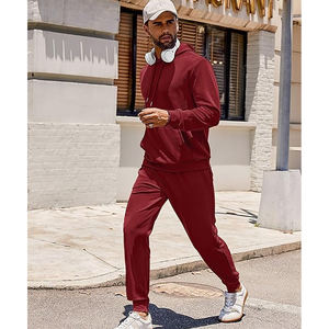 Ensemble de survêtement pour homme 2 pièces avec sweat à capuche et pantalon de jogging, manches longues, couleur unie, décontracté, pour le sport et l'entraînement, tenue de mode - Product Image 4