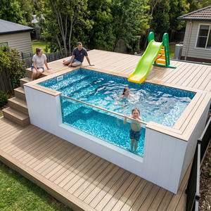 Kit de Piscina de Fibra de Vidrio de Fácil Instalación, Protección UV para Diversión Familiar, Diseño Ecológico para Espacios Exteriores, Piscina de Fibra de Vidrio Estilo Resort - Product Image 2