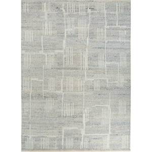 Alfombra de Lana Tejida a Mano Manifest, Gris y Negra, con Patrón Geométrico y Abstracto, para Entrada del Hogar, Rectangular, 9x12, Modelo Skwl-373 - Product Image 1