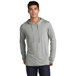 Camiseta con capucha de manga larga que absorbe la humedad para hombre-Heather Light Grey - Product Image 1