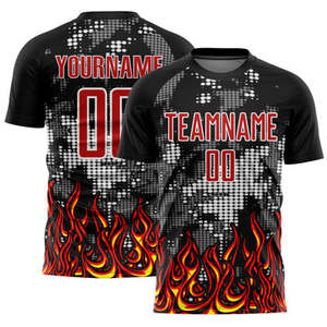 เสื้อฟุตบอลแบบสวมใส่ได้ทั้งชายและหญิง สั่งทำได้ พิมพ์ลายแบบ Sublimation ระบายอากาศได้ดี น้ำหนักเบา แห้งเร็ว แขนสั้น พร้อมชื่อและหมายเลขผู้เล่น ขายส่งสำหรับผู้ใหญ่ - Product Image 1