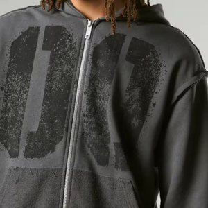 Venta al por mayor OEM Streetwear Hoodie | Costura de contrato personalizado y Puff Print | Diseño desgastado Sudadera con capucha de alta calidad - Product Image 3