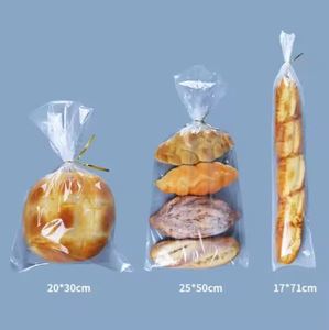 Sacs à pain transparents en PE-BD personnalisés pour le stockage en boulangerie Sacs à pain OPP pour sandwichs Sac d'emballage alimentaire imprimé avec torsion - Product Image 5