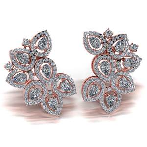 Lab Grown Diamond Jewelry for Women 10k/14k/18k White <b>Gold</b> 4 Claw Moissanite Stud <b>Earrings</b> Designed Price in - Product Image 2