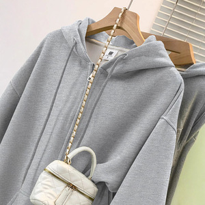 Sudadera con capucha de lana para mujer Sudadera con capucha informal bordada personalizada Jersey liso Mujeres OEM Zip up Sudaderas con capucha y sudaderas DDP Envío - Product Image 2