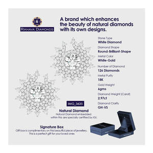 Nueva llegada Diseñador Colección 10K Pendientes de oro blanco con diamantes Piezas de moda de alta calidad - Product Image 2