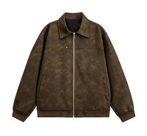 Chaquetas de streetwear americanas para otoño e invierno para hombre y mujer, cuellos vintage, chaquetas bomber de béisbol, estampados de corazones - Product Image 3