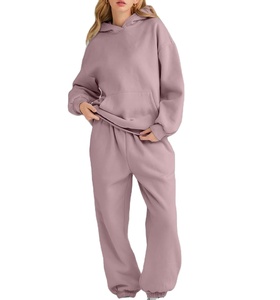 Chándal de Jersey para mujer de alta calidad, chándal con capucha y logotipo personalizado para mujer, ropa informal de talla grande, peso pesado - Product Image 5