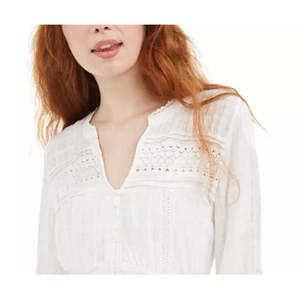 Top bianco con peplum American Rag per ragazzi, taglia Small, con decorazioni in pizzo testurizzato - Product Image 2