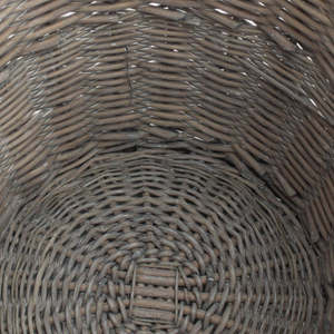 Wicker Grey Wash Round Waste <b>Bin</b> 80L <b>Steel</b> <b>Stainless</b> Structure Standing for Indoor Home Storage 360L Capacity for Outdoor Use - Product Image 2