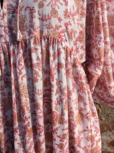 Vestido de verano con estampado de bloques a mano | Vestido de algodón | Estampado floral | Hecho a mano - Product Image 2