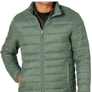 Ropa de invierno de alta calidad en color sólido para hombre, chaqueta acolchada de manga larga, ligera, para exteriores, con logotipo bordado. - Product Image 2