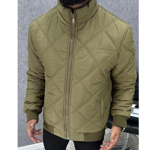 แจ็กเก็ตขนเป็ดบุด้วยเพชรสำหรับผู้ชายเสื้อโค้ทขนสีคอตั้งปรับแต่งสีได้สำหรับฤดูหนาว - Product Image 1