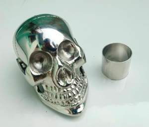 Poignée de canne en laiton antique poli motif crâne – Design décoratif gothique et victorien, charme du monde ancien - Product Image 3