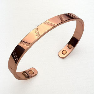 2023 Nouvelle-Zélande 3mm d'épaisseur cuivre Non magnétique Bracelet bracelet magnétique fil de cuivre rustique Simple plaine cuivre Bracelets manchette - Product Image 1