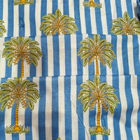 Tissu en coton lavé biologique de haute qualité, écologique, 60x60, en sergé, motif palmier, imprimé facilement, léger, pour la décoration intérieure et les sacs
