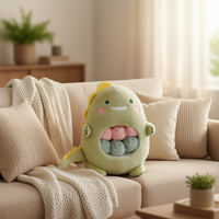 Peluche Dinosaure Super Mignonne de 20 Pouces, 6 Bébés Dinosaures, Coton PP Ultra Doux, Anti-Stress, Unisexe, 2-4 Ans, 771g, Personnalisable ODM pour Ma Boutique