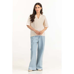 Women's Boxy Fit Poplin <b>Top</b> Spring Summer Breathable Casual Short Sleeve Lightweight Cotton Shirt OEM ODM - Product Image 1