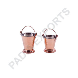 Accessoires de cuisine en acier inoxydable Gadgets de cuisine Mini seau de service couleur cuivre avec couleur martelée et unie - Product Image 1