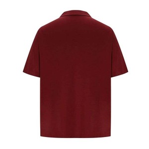 เสื้อเจอร์ซีย์สีม่วงไซส์ใหญ่สำหรับผู้ชาย ผ้าถักระบายอากาศ แขนสั้น สวมใส่สบาย สีพื้น คอปกซิป - Product Image 6