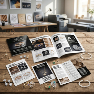 Service <span class=keywords><strong>d</strong></span>'impression numérique XJY pour catalogues de bijoux, <span class=keywords><strong>d</strong></span>épliants, affiches et brochures pliées avec impression offset et UV sélectif - Product Image 3