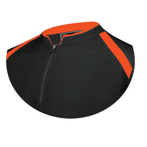 Veste de baseball unisexe à fermeture éclair 1/4, manches courtes, motif uni, col montant, logo frontal tissé, design cage d'hiver - Product Image 5