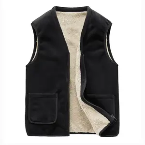 Gilet décontracté pour homme sans manches, chaud, en polaire, coupe-vent, grande taille, pour la pêche et les activités de plein air, avec logo personnalisé, idéal pour le printemps - Product Image 1