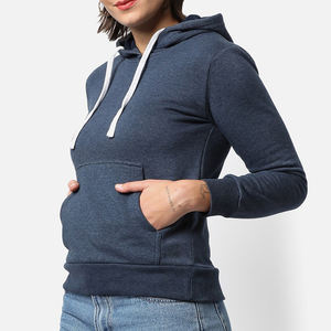 Personnaliser le sweat à capuche léger 100% coton polaire 350 GSM pour femmes avec logo personnalisé respirant à séchage rapide conception à épaules tombantes - Product Image 3