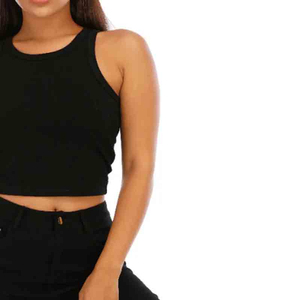 Débardeurs en jersey court au design personnalisé pour femmes Camisole côtelée respirante à séchage rapide et durable avec un design mince et solide - Product Image 5