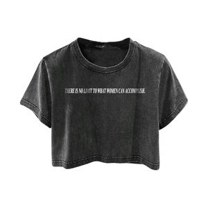 T-shirt court pour femme en coton personnalisé, coupe ajustée, respirant, séchage rapide, style décontracté, délavé à l'acide, broderie rétro, imprimé en relief, sexy, vente en gros - Product Image 2