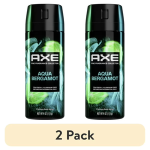 (2 Pack) Déodorant anti-transpirant en spray Axe Fine Fragrance Collection 0% d'alcool Unisexe Eau de Toilette Aqua Bergamote 4 oz - Product Image 2