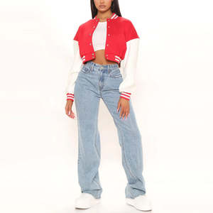 2025 chaquetas universitarias recortadas de alta calidad para mujer con mangas largas tejidas transpirables a prueba de viento ecológicas - Product Image 2