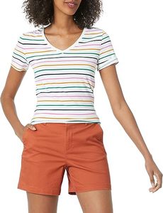 T-shirts à col en V pour femmes extensibles, ajustés et confortables Vente en gros - Product Image 5