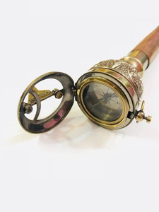 Bastón de madera con mango náutico blanco y plateado bastón de 3 pliegues para hombres y mujeres regalo - Product Image 4