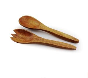 Serveurs à salade mangue Ensemble de cuillères à salade en bois faites à la main Fourchettes Ustensiles Cuillère de cuisine Cadeau - Product Image 6