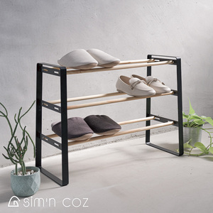 Black Metal MDF <b>Wooden</b> <b>Shoe</b> Storage Organizer Living Room Bedroom Entry Kitchen Home Furniture Durable Iron <b>Shoe</b> <b>Racks</b> - Product Image 3