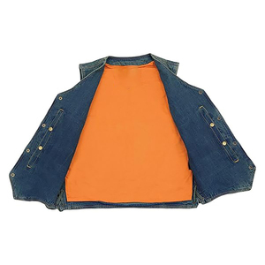 เสื้อกั๊กยีนส์คุณภาพสูงสั่งทำพิเศษ สไตล์ลำลองสำหรับฤดูใบไม้ร่วง คอลเลคชั่นนักขี่มอเตอร์ไซค์ ผลิตจากผ้าฝ้าย 100% ระบายอากาศได้ดี ส่งตรงจากโรงงาน - Product Image 3