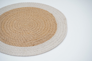Set de table en jute et coton tressé 35 cm, écologique, fait main, pour table à manger, vaisselle, vente en gros, export en vrac - Product Image 5
