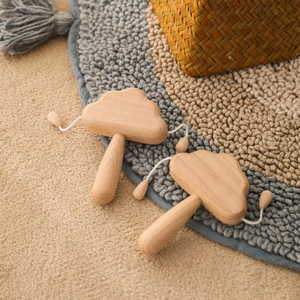 Nuova vendita Unisex bambino sonaglio giocattolo in legno naturale in legno nuvola <span class=keywords><strong>di</strong></span> Design morbido massaggiagengive per bambini forma <span class=keywords><strong>di</strong></span> anello ciuccio fatto panno in Silicone - Product Image 3