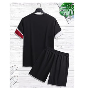 Traje de chándal en blanco de etiqueta privada para hombre, chándal liso personalizado con trajes con logotipo, conjunto corto de dos piezas de verano para hombre - Product Image 4