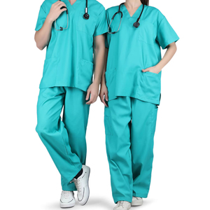 Conjunto de uniformes médicos unisex antimicrobianos, Top y pantalones para médicos, enfermeras, uniforme de hospital para mujeres y hombres - Product Image 1
