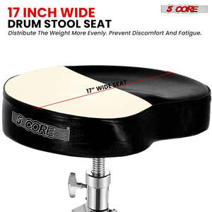 5 Core Drum Throne 4 <b>Padded</b> Guitar <b>Stool</b> Drummer Chair Adjustable Musician Seat - Product Image 3