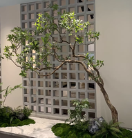 Conjunto de Plantas Artificiales de Estilo Rústico, Margaritas y Plantas Verdes Frescas para Jardín