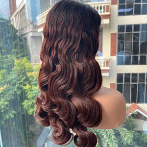 Pelucas LINU con flequillo, cabello virgen marrón HD para encaje frontal, doble densidad 250%, peluca larga para mujer, todos los colores - Product Image 1